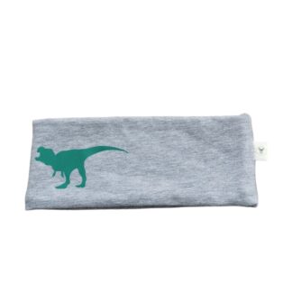 Grønn dinosaur i refleks pannebånd barn