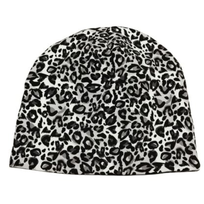 leopard hvit og svart lue barn voksen fleece