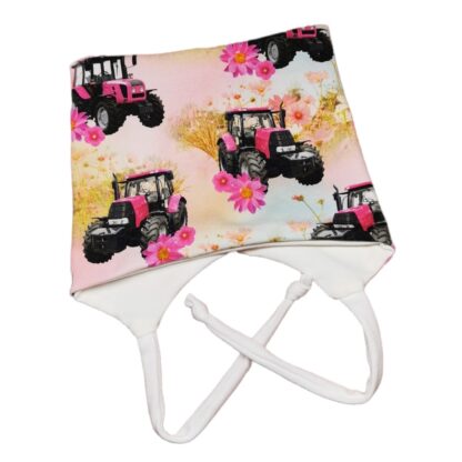 firkantlue 1-2år rosa traktor